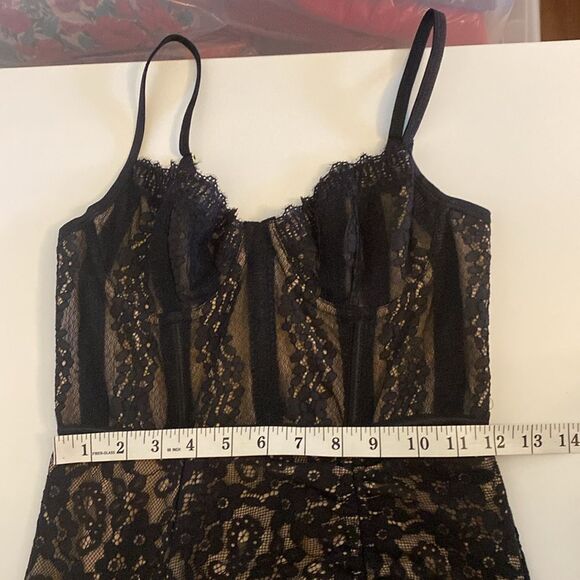 Urban Outfitters Black & Tan Angelica Corset Midi Dress Size Small - Picture 14 of 16